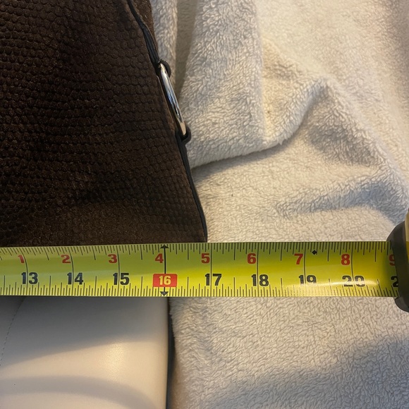 YSL Yves Saint Laurent Muse Lizard Print Suede Satchel Dark Brown - Picture 10 of 11